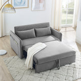Velvet Adjustable Sleeper Sofa Bed With USB Port