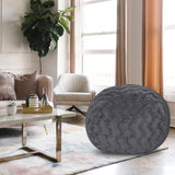 4-Foot Gray Faux Fur Memory Foam Bean Bag Chair - Omega Lifestyles