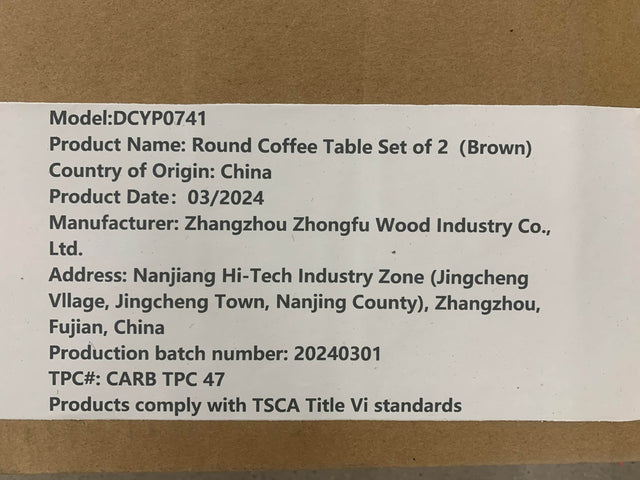 Set of 2 Rustic Brown Round Nesting Coffee Tables - Omega Lifestyles