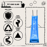 7-Foot Kids Freestanding Blue Plastic Slide Playground - Omega Lifestyles