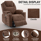 Chenille Power Lift Recliner Chair With Massage Lumbar Heat - Omega Lifestyles