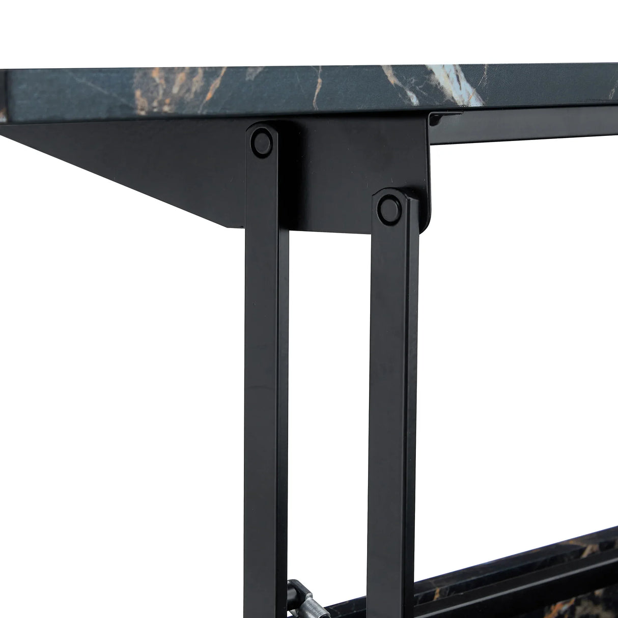 Lift-Top Coffee Table With Storage Black Marble Glass - Omega Lifestyles