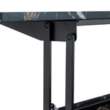 Lift-Top Coffee Table With Storage Black Marble Glass - Omega Lifestyles