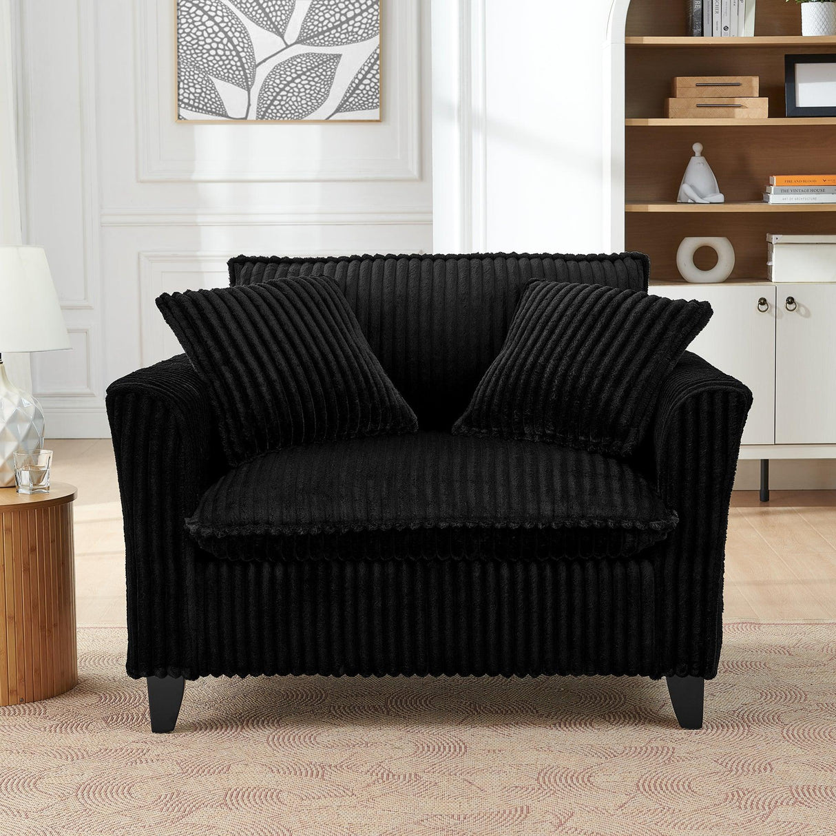 Corduroy Foam Lazyman Sofa Chair With Armrests - Omega Lifestyles
