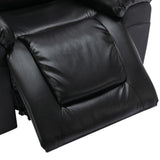 3 Seater Manual Recliner Chair With Cup Holders Black PU - Omega Lifestyles