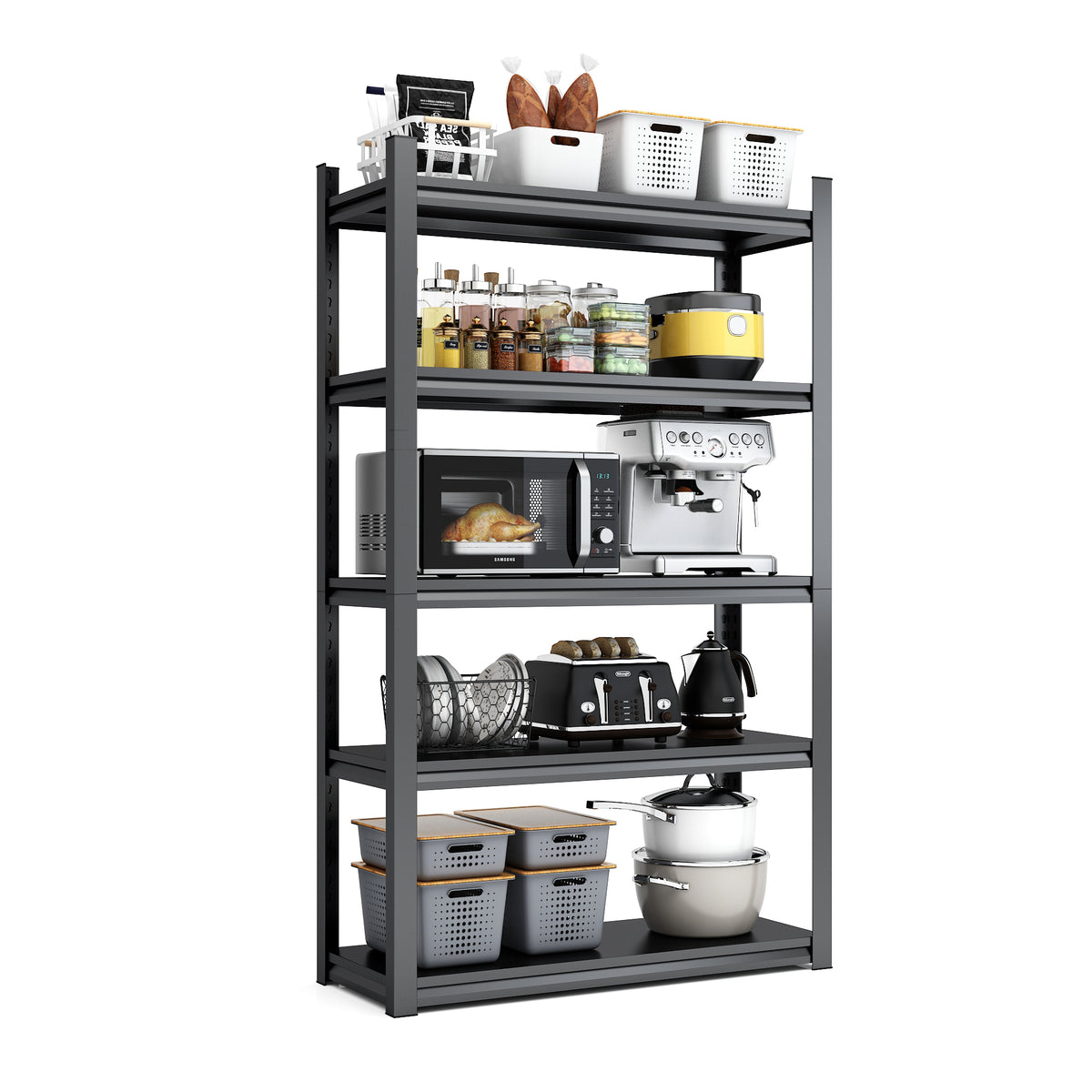 Heavy-Duty Adjustable Metal Garage Shelving Unit 72-Inch