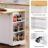 Large Kitchen Island Cart With Drop Leaf And Power Outlet - Omega Lifestyles