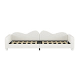 Twin Upholstered Sherpa Fabric Daybed With Cloud Backrest - Omega Lifestyles