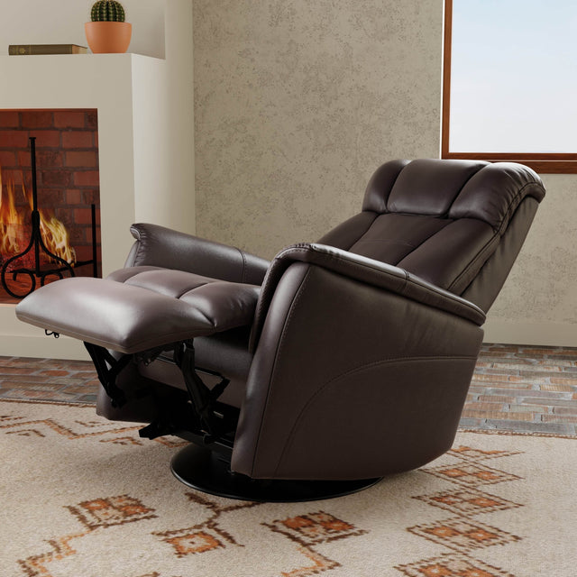Swivel Glider Recliner With Manual Adjustable Headrest - Omega Lifestyles