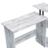 Antique White & Black L-Shaped Writing Desk - Omega Lifestyles