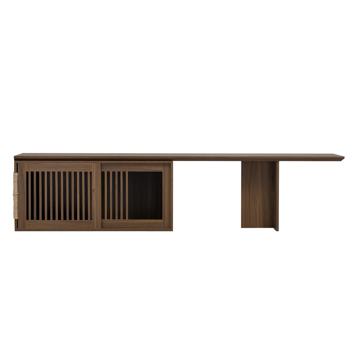 Mid-Century Modern Extendable Walnut Cat Furniture TV Stand - Omega Lifestyles