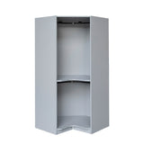 Polygon Corner Space-Saving Gray Particle Board Wardrobe - Omega Lifestyles