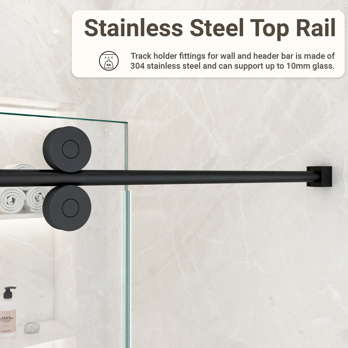 Frameless Matte Black 8mm Tempered Glass Shower Door - Omega Lifestyles