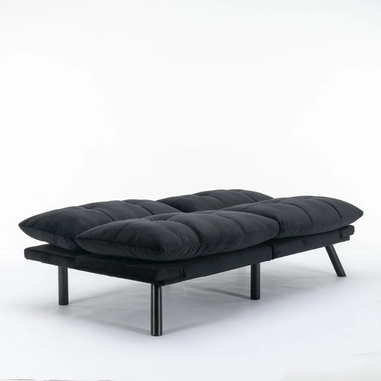 Black Upholstered Convertible Twin Sofa Bed With Foam Cushion - Omega Lifestyles