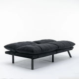 Black Upholstered Convertible Twin Sofa Bed With Foam Cushion - Omega Lifestyles
