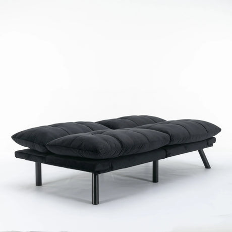 Black Upholstered Convertible Twin Sofa Bed With Foam Cushion - Omega Lifestyles