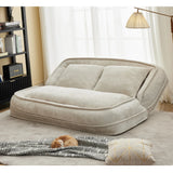Medium-Soft Adjustable Loveseat Lazy Sofa With Chenille Upholstery - Omega Lifestyles