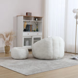 Ergonomic Chenille Foam-Padded Round Chair With Ottoman - Omega Lifestyles