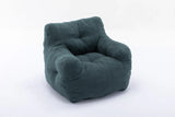 Soft Teddy Fabric Tufted Foam Bean Bag Chair Green - Omega Lifestyles