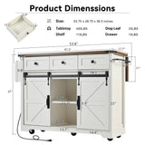 Farmhouse Kitchen Island Rolling Cart With Power Outlet - Omega Lifestyles