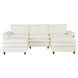 Linen Upholstered 3-Seat Storage Sofa - Omega Lifestyles