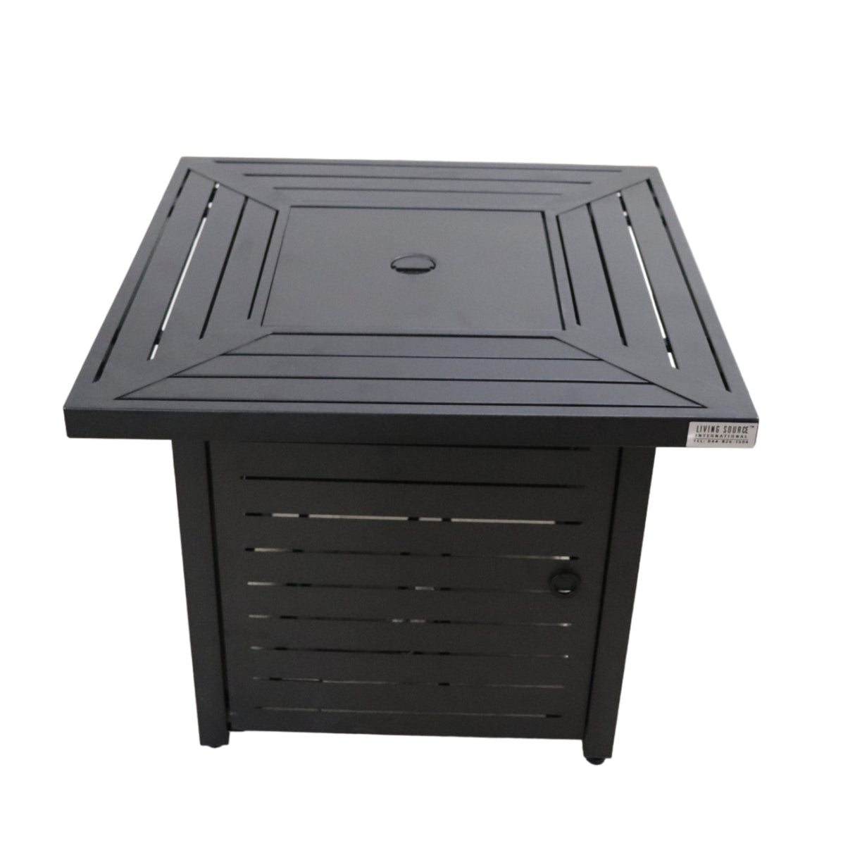 Black Steel Stainless Steel Propane Fire Pit Table