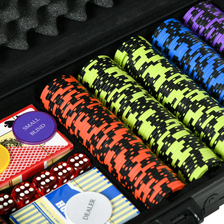 Casino-Quality Clay Poker Chip Set With Aluminum Case - Omega Lifestyles