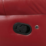 Wine Red Faux Leather Manual Recliner Chair With LED Strip - Omega Lifestyles