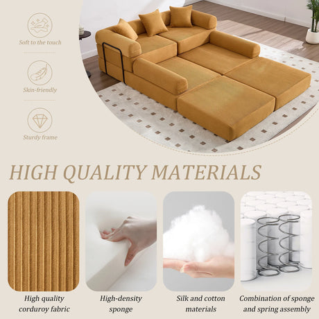 Convertible Corduroy Memory Foam Folding Sofa Bed - Omega Lifestyles