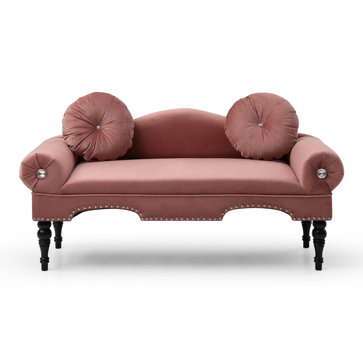 Modern Velvet Upholstered Loveseat Sofa With Pillows - Omega Lifestyles