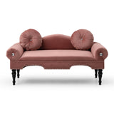 Modern Velvet Upholstered Loveseat Sofa With Pillows - Omega Lifestyles