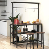 Kitchen Island Table With 3 Tier Storage And Hooks - Omega Lifestyles