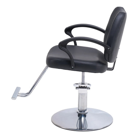 Adjustable Height Black PU Leather Barber Chair - Omega Lifestyles