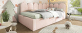 Pink Velvet Upholstered Twin Storage Daybed With Metal Frame - Omega Lifestyles