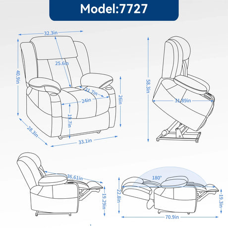 Dual Motor Power Lift Recliner Chair With Massage Heating - Omega Lifestyles
