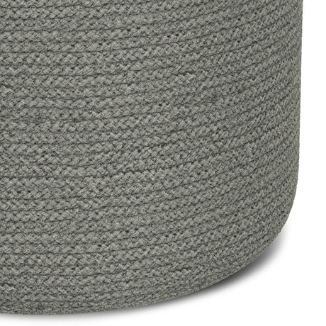 Round Braided Cotton Jute Pouf Accent Stool - Omega Lifestyles