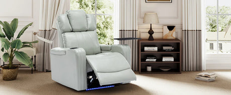 Modern PU Leather Power Recliner Chair With Bluetooth Speaker - Omega Lifestyles