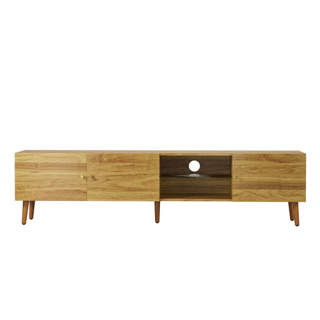 70-Inch Modern Mid Century Oak TV Stand - Omega Lifestyles