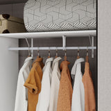 96-Inch White Adjustable Wood Metal Closet Organizer System - Omega Lifestyles