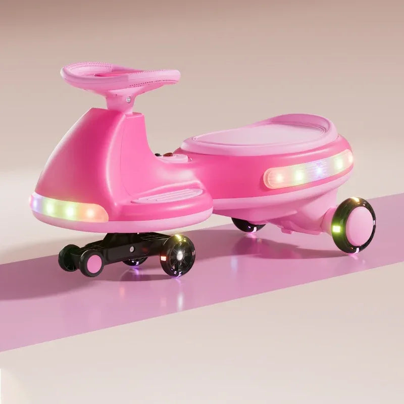 12V Electric Kids Wiggle Car With Bluetooth Lights - Omega Lifestyles