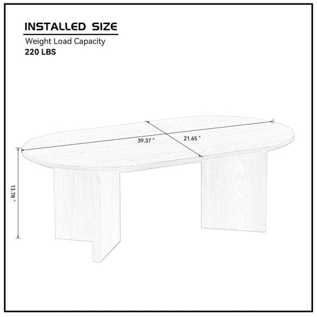 Modern Compact Oak MDF Pedestal Coffee Table - Sleep Galleria