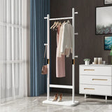 Solid Rubberwood White Coat Rack Stand 70.8-Inch - Omega Lifestyles