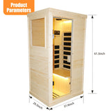 Single Person Spruce Wood Far Infrared Sauna - Omega Lifestyles