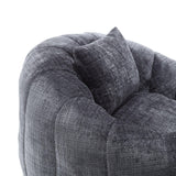 Chenille Foam Filled Pumpkin Shape Lazy Sofa with Ottoman - Omega Lifestyles