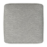 Light Gray Cotton Boucle Square Pouf Ottoman - Omega Lifestyles