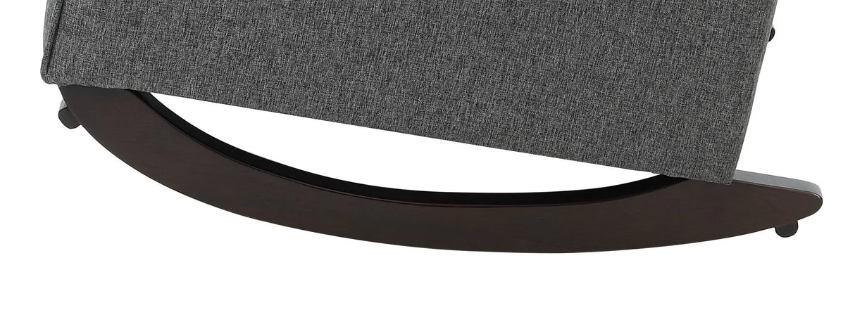 Gray Fabric Pocket Coil Rocking Chair With Wooden Legs - Omega Lifestyles