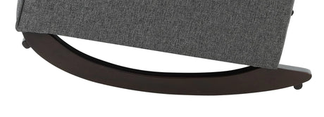 Gray Fabric Pocket Coil Rocking Chair With Wooden Legs - Omega Lifestyles