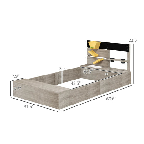 Wooden Kids Outdoor Sandbox With Kitchen Playset - Omega Lifestyles