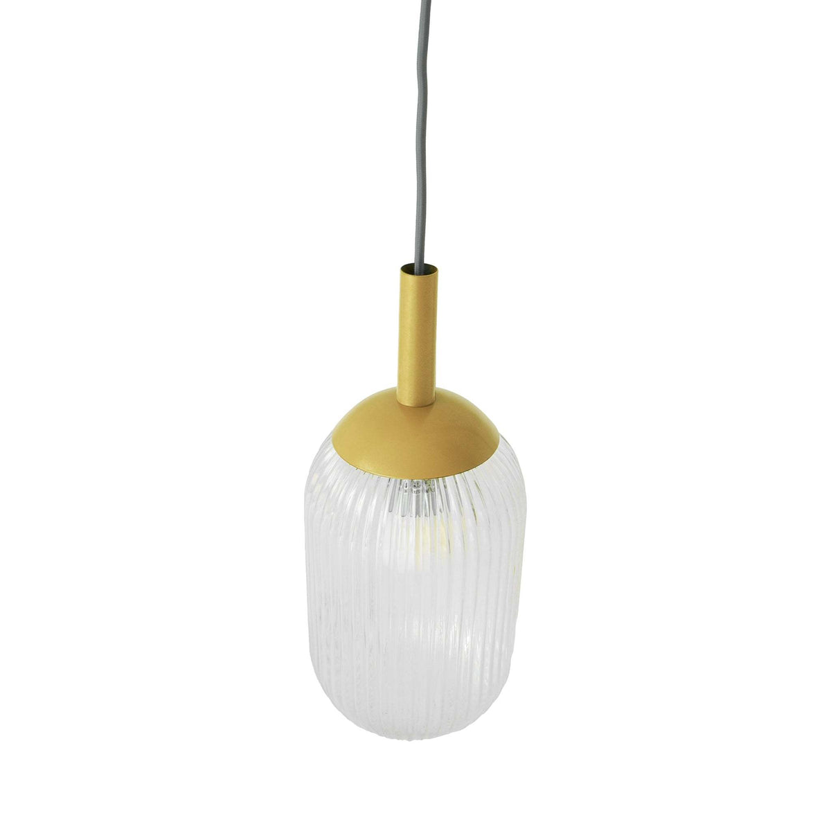 Mid-Century Modern Gold Glass Pendant Ceiling Light