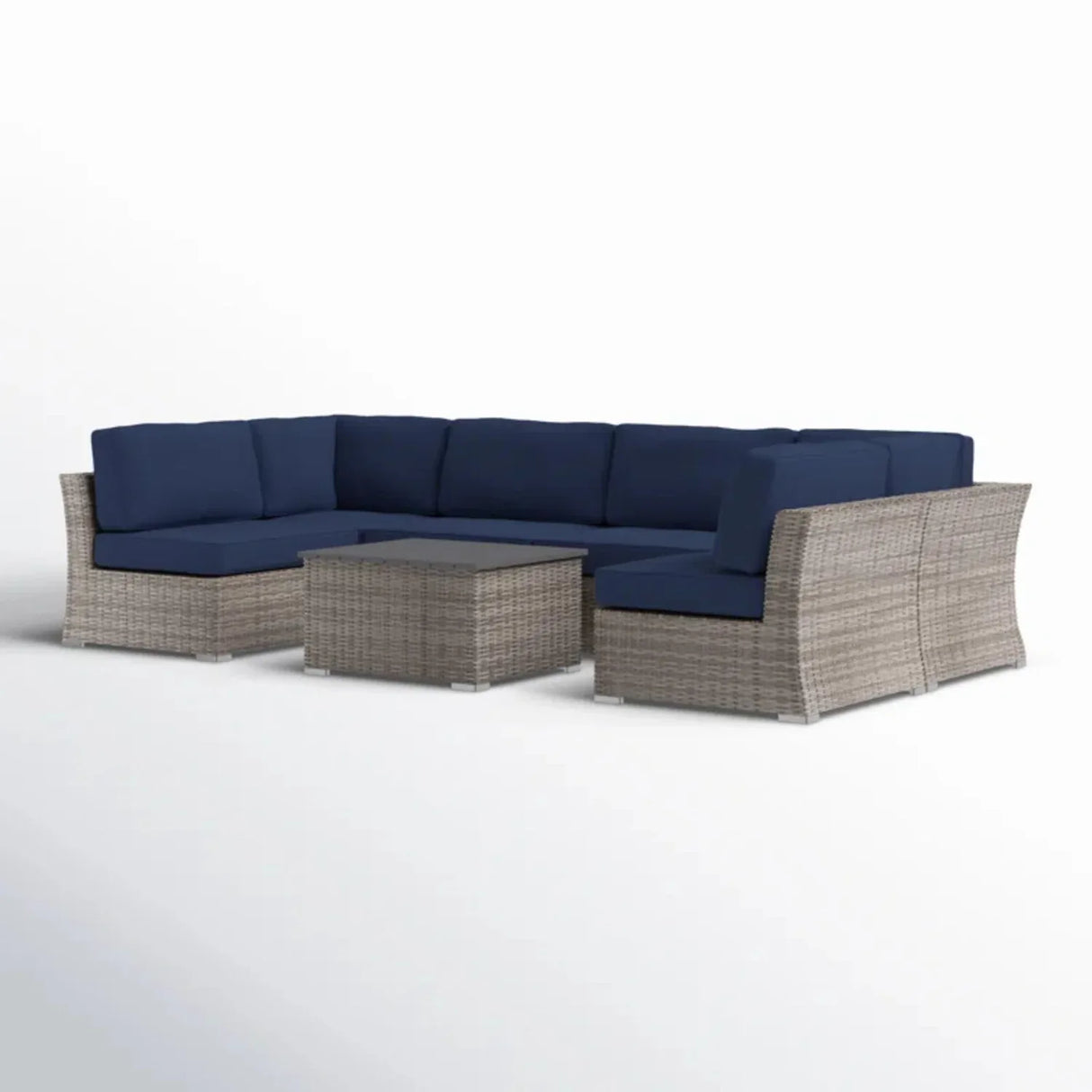 4-Person Modular Weather-Resistant Outdoor Wicker Seating Set - Omega Lifestyles